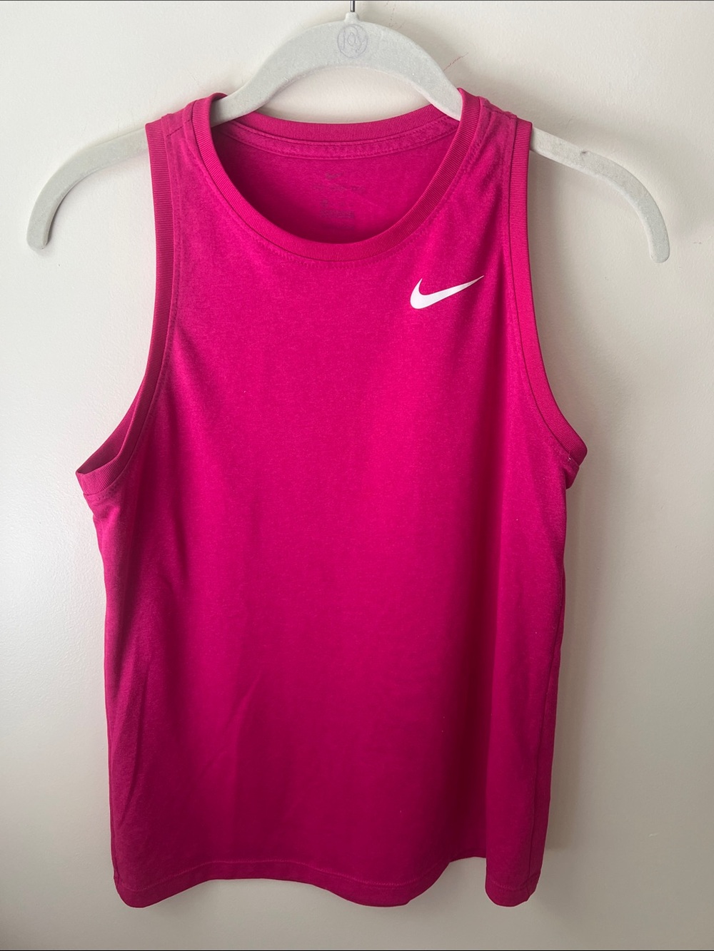 Nike Bright Pink Athletic Tank with White Swoosh